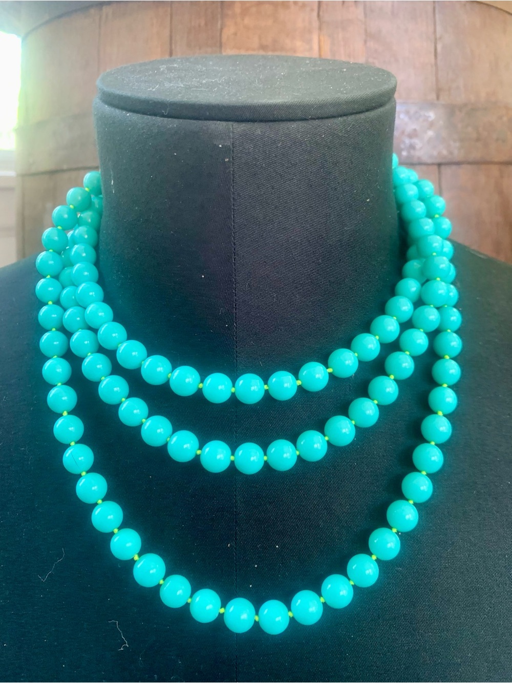 Turquoise Beaded Triple-Strand Necklace - Women Jewelry